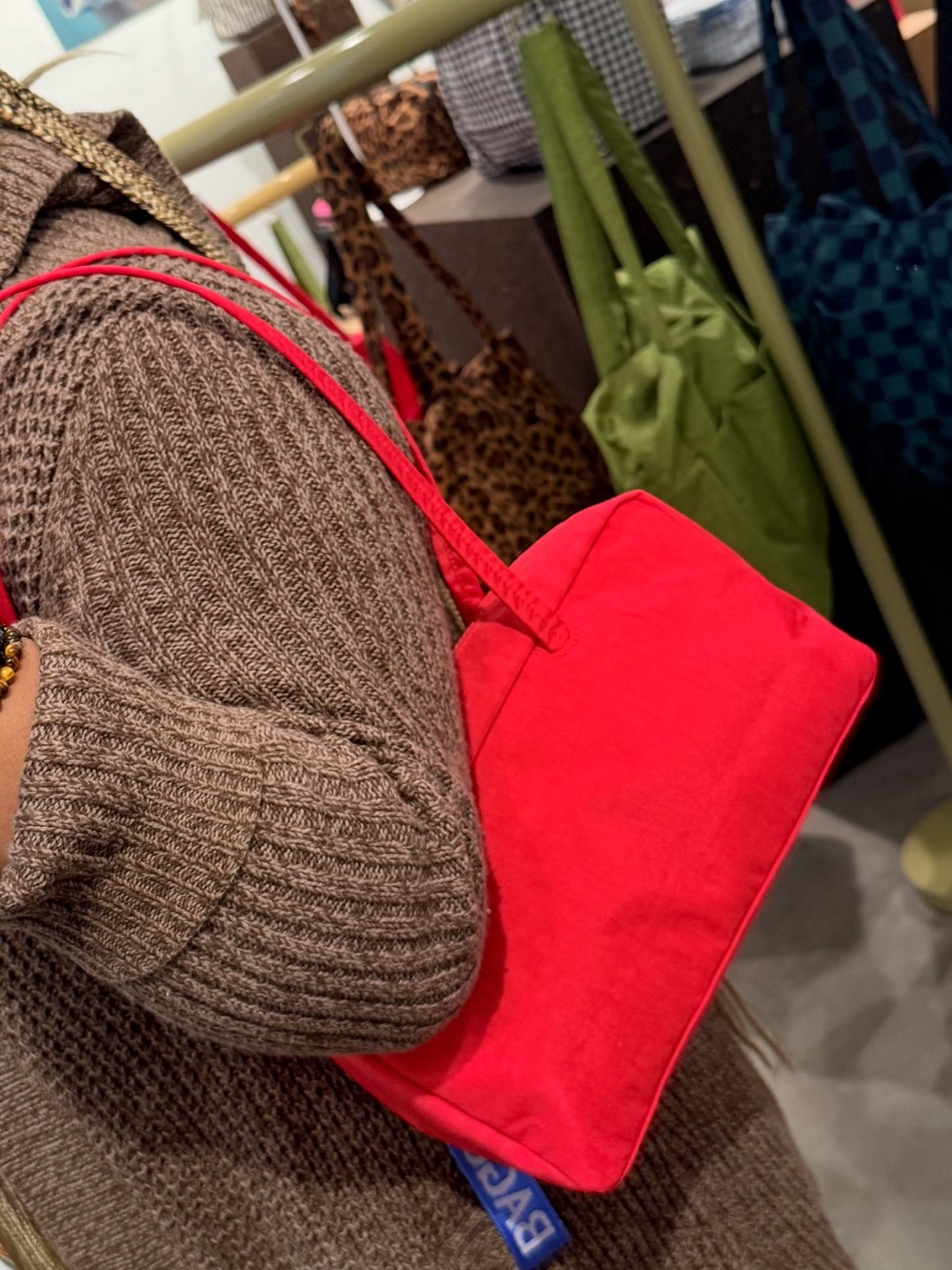 BAGGU Red Bowler Bag
